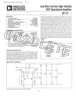 OP41BJ Datasheet PDF Analog Devices