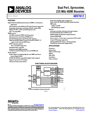 ADV7612 Datasheet PDF Analog Devices