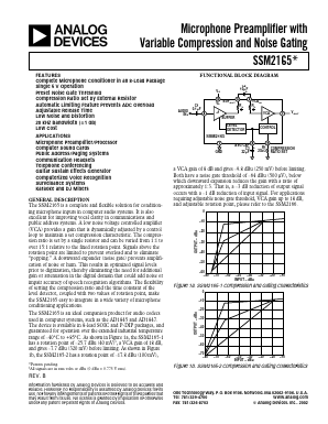 SSM2165-1 Datasheet PDF Analog Devices