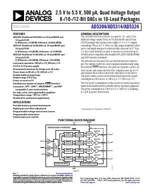 AD5324ARMZ-REEL7 Datasheet PDF Analog Devices