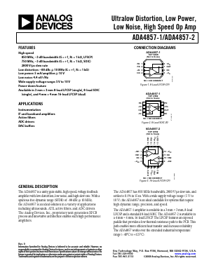 ADA4857-2 Datasheet PDF Analog Devices