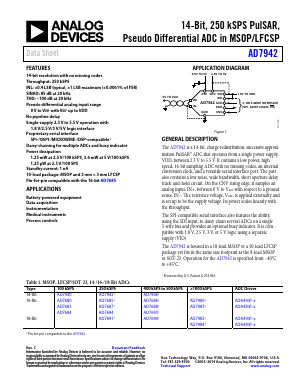 EVAL-AD7942SDZ Datasheet PDF Analog Devices