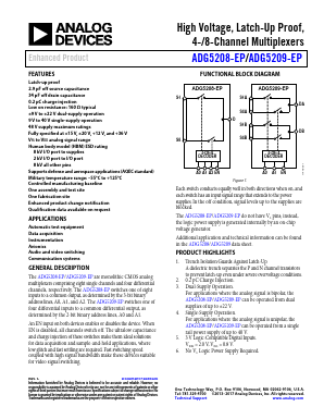 ADG5209SRUZ-EP-RL7 Datasheet PDF Analog Devices