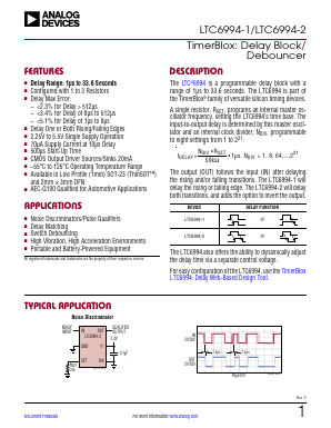 LTC6994IS6-1 Datasheet PDF Analog Devices