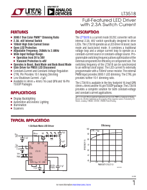 LT3518EUF Datasheet PDF Analog Devices