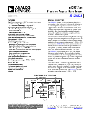 ADIS16133 Datasheet PDF Analog Devices