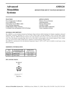 AMS124 Datasheet PDF Advanced Monolithic Systems Inc