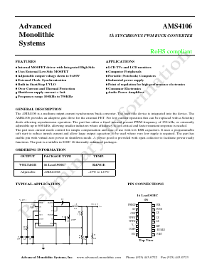 AMS4106 Datasheet PDF Advanced Monolithic Systems Inc