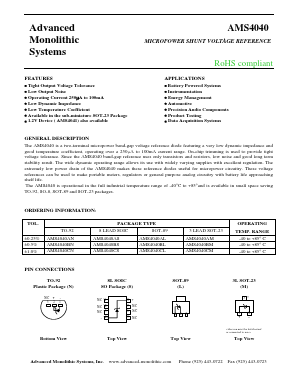 AMS4040 Datasheet PDF Advanced Monolithic Systems Inc