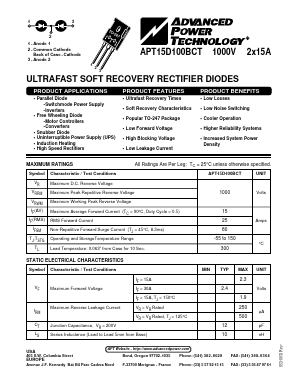 APT15D100BCT Datasheet PDF Advanced Power Technology