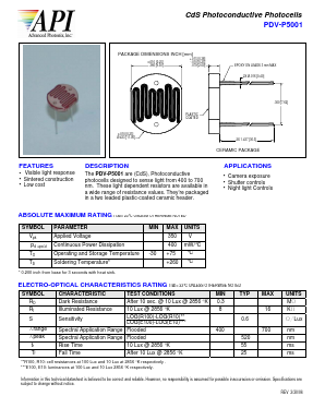 PDV-P5001 Datasheet PDF Advanced Photonix, Inc.