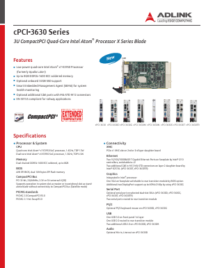 CPCI-3630 Datasheet PDF Adlink Technology Inc.
