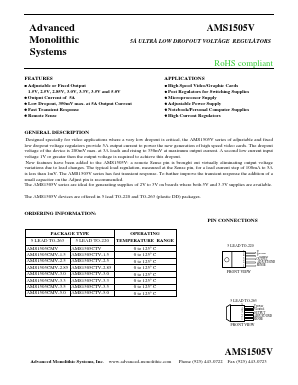 AMS1505V Datasheet PDF Advanced Monolithic Systems Inc