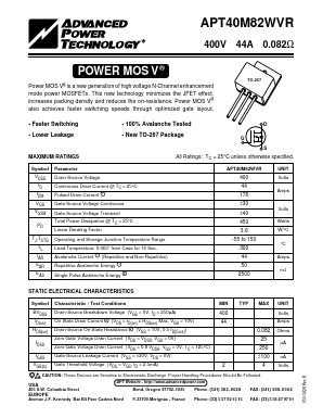 APT40M82WVR Datasheet PDF Advanced Power Technology