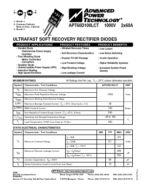 APT60D100LCT Datasheet PDF Advanced Power Technology