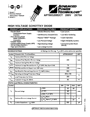 APT60S20B2CT Datasheet PDF Advanced Power Technology