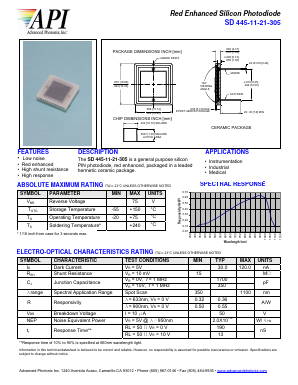 SD445-11-21-305 Datasheet PDF Advanced Photonix, Inc.