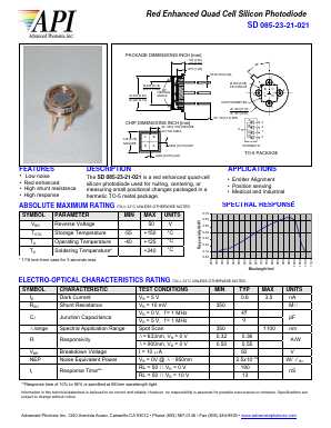 SD085-23-21-021 Datasheet PDF Advanced Photonix, Inc.