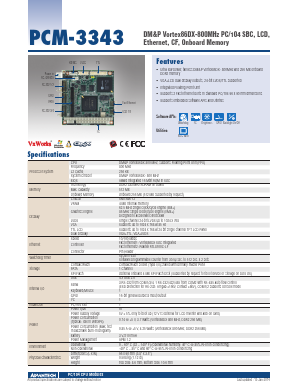 PCM-3343 Datasheet PDF Advantech Co., Ltd.