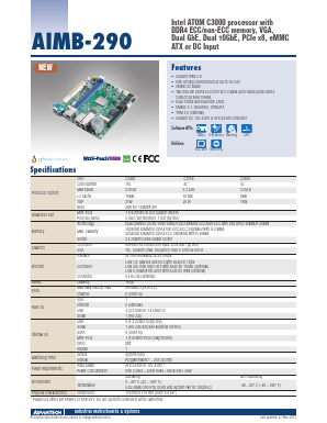 AIMB-290G4-S1A1E Datasheet PDF Advantech Co., Ltd.