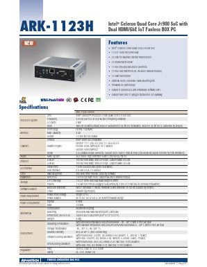 ARK-1123H Datasheet PDF Advantech Co., Ltd.