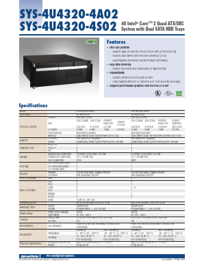 SYS-4U4320-4A02 Datasheet PDF Advantech Co., Ltd.