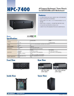 HPC-7400MB-14A1E Datasheet PDF Advantech Co., Ltd.