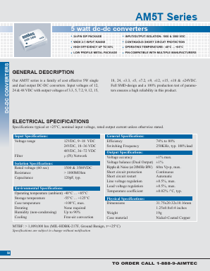 AM5T-1205S Datasheet PDF AIMTEC