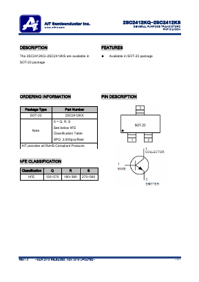 2SC2412KQ Datasheet PDF AiT Semiconductor Inc.