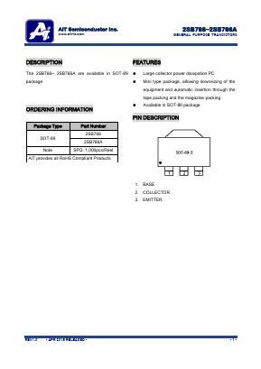 2SB766 Datasheet PDF AiT Semiconductor Inc.