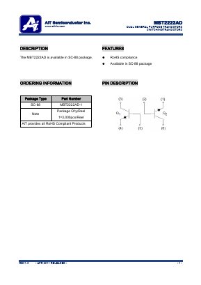 MBT2222AD-1 Datasheet PDF AiT Semiconductor Inc.