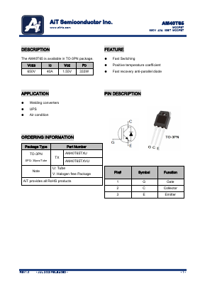 AM40T65TXVU Datasheet PDF AiT Semiconductor Inc.