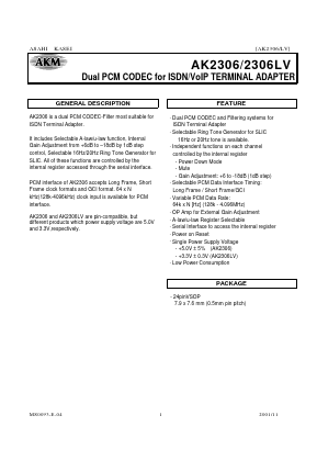 AK2306 Datasheet PDF  Asahi Kasei Microdevices