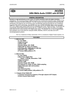 AK4584 Datasheet PDF  Asahi Kasei Microdevices