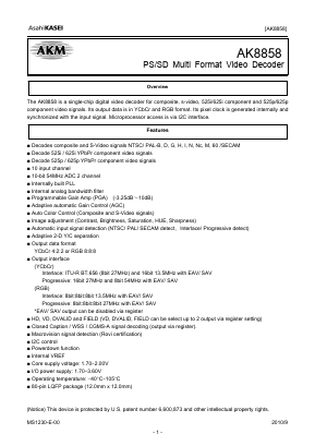 AK8858 Datasheet PDF  Asahi Kasei Microdevices