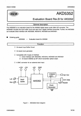 AKD5352 Datasheet PDF  Asahi Kasei Microdevices