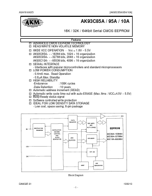 AK93C10A Datasheet PDF  Asahi Kasei Microdevices