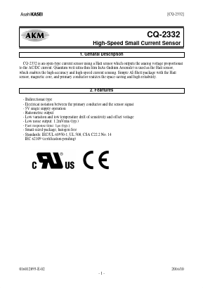 CQ-2332 Datasheet PDF  Asahi Kasei Microdevices