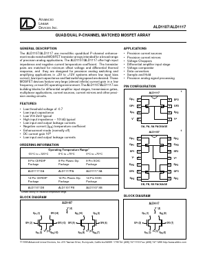 ALD1117DB Datasheet PDF Advanced Linear Devices