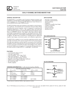 ALD1102B Datasheet PDF Advanced Linear Devices