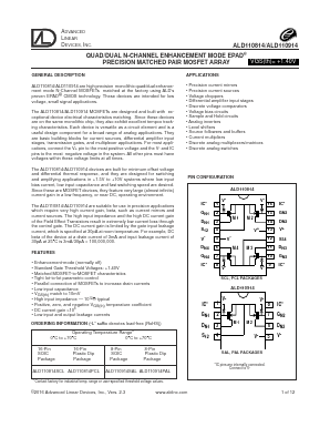 ALD110914 Datasheet PDF Advanced Linear Devices