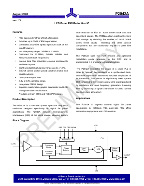 I2042A Datasheet PDF Alliance Semiconductor