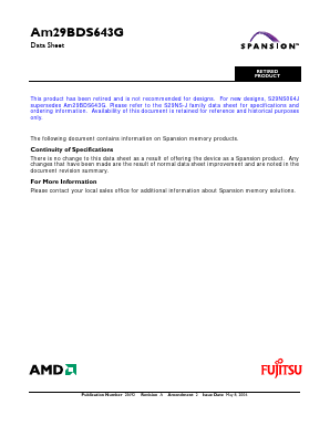 AM29BDS643G Datasheet PDF Advanced Micro Devices