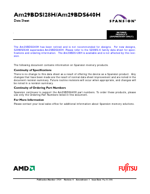 AM29BDS128H Datasheet PDF Advanced Micro Devices