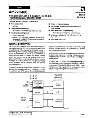 AM27C400-120PC Datasheet PDF Advanced Micro Devices