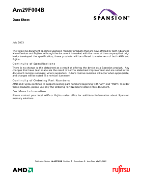 AM29F004B Datasheet PDF Advanced Micro Devices