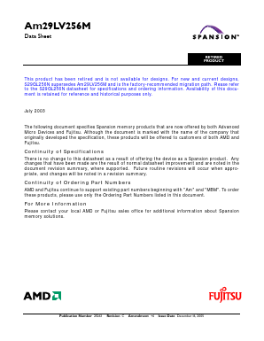 AM29LV256ML123REI Datasheet PDF Advanced Micro Devices