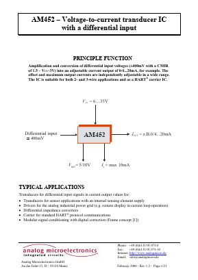 AM452 Datasheet PDF AME, Inc