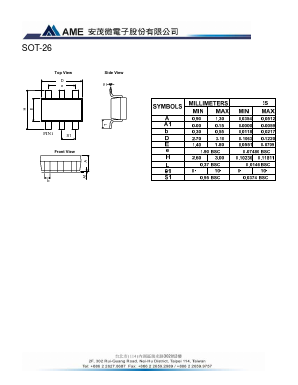 SOT-26 Datasheet PDF AME, Inc