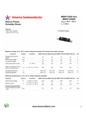 MBRF12030 Datasheet PDF America Semiconductor, LLC